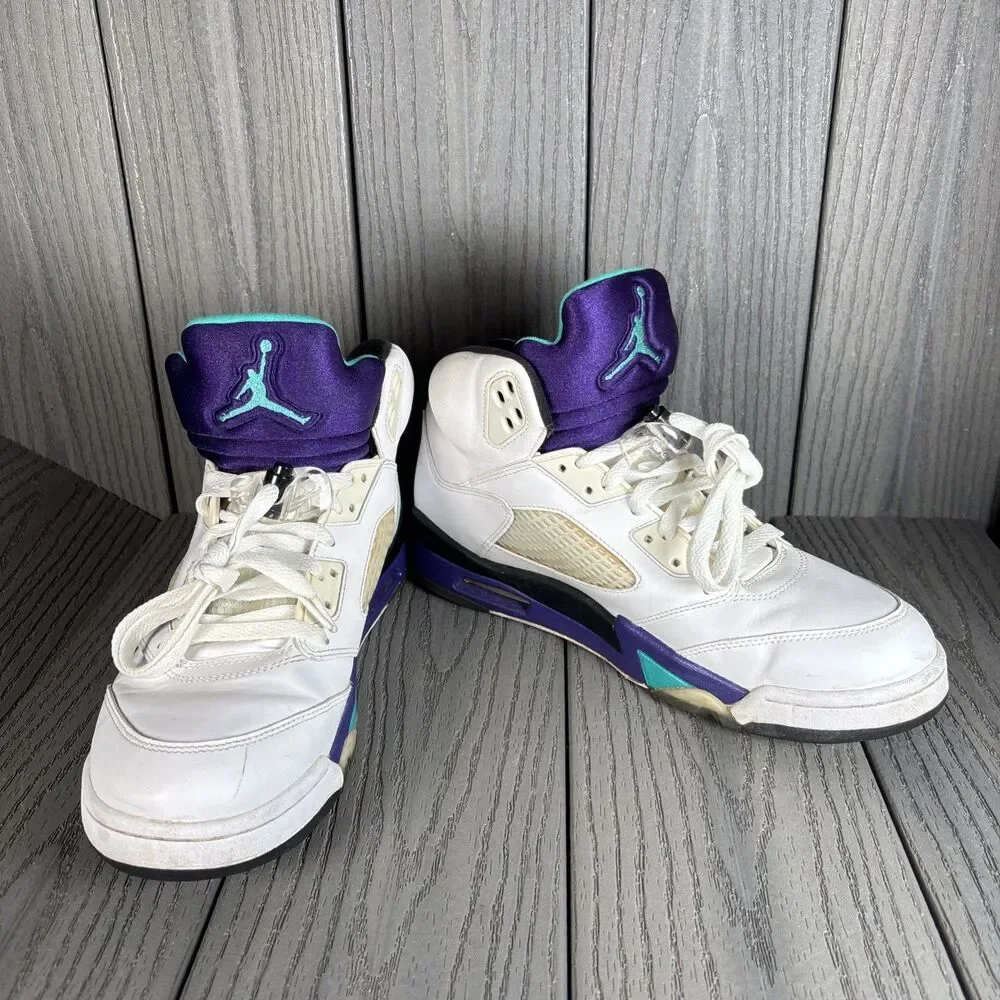 Nike Air Jordan 5 Grape Retro 2013 Size 11 Purple/Teal 136027-108